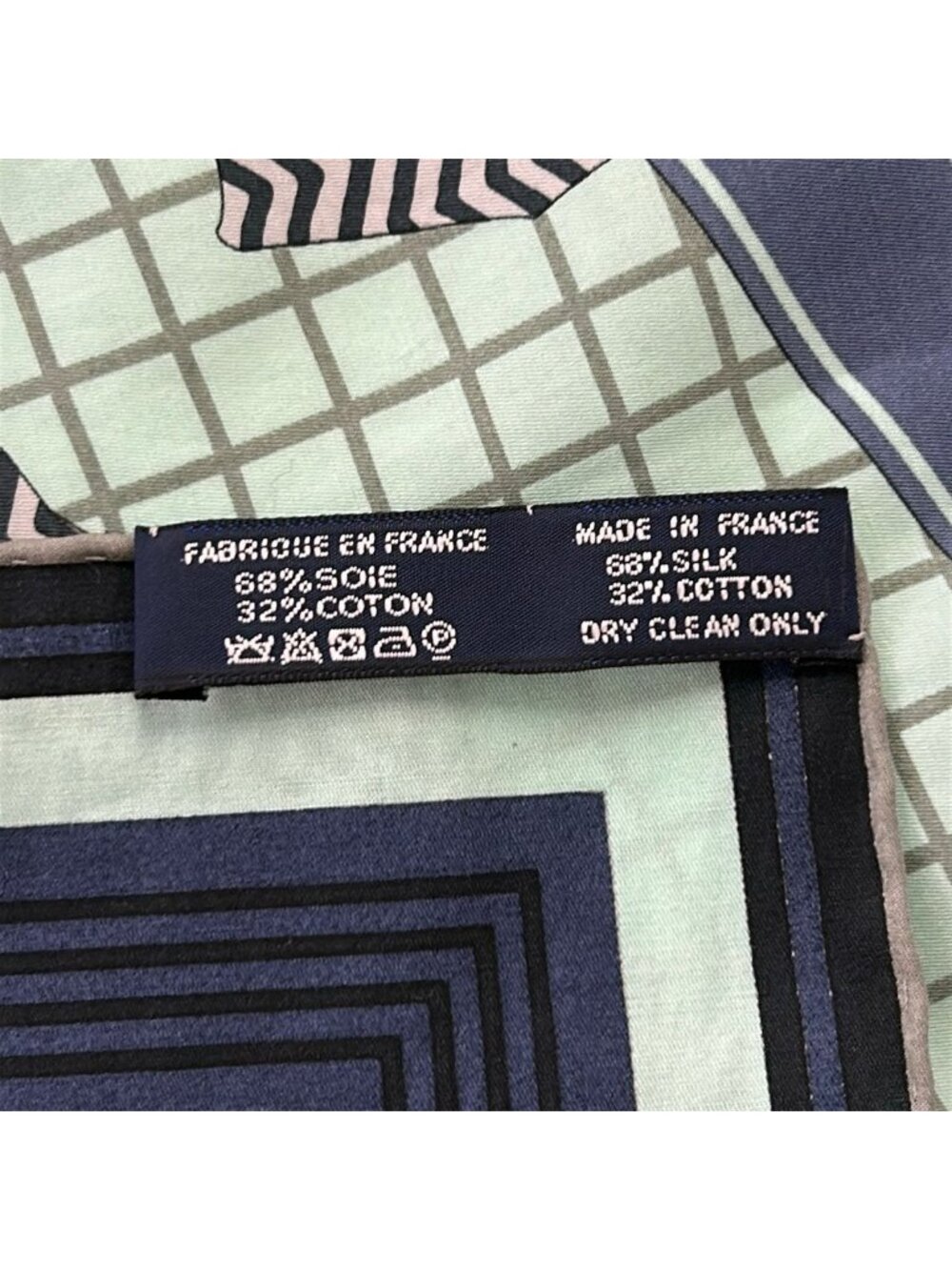 Hermes Shawl Carre 100 Black Navy Multi Cotton Silk Scarf - Picture 3 of 5